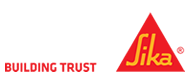Logotipo de la marca Sika especializada en materiales de sellado y morteros para construcción